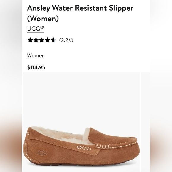 UGG Ansley Water Resistant Slipper Sz 8 Chestnut Brown Womens - Picture 3 of 10